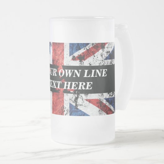 英語のフラグにテキストを追加する装飾用クッション フロストグラスビールジョッキ (正面右)