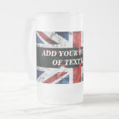 英語のフラグにテキストを追加する装飾用クッション フロストグラスビールジョッキ (正面左)