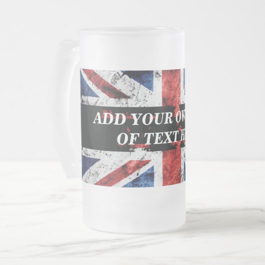 英語のフラグにテキストを追加する装飾用クッション フロストグラスビールジョッキ (正面左)