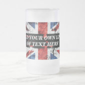 英語のフラグにテキストを追加する装飾用クッション フロストグラスビールジョッキ (中央)