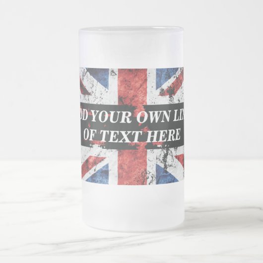 英語のフラグにテキストを追加する装飾用クッション フロストグラスビールジョッキ (中央)