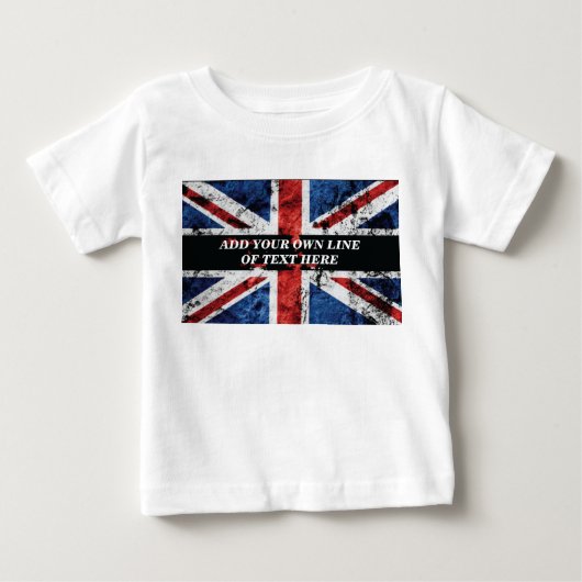 英語のフラグにテキストを追加する装飾用クッション ベビーTシャツ (正面)