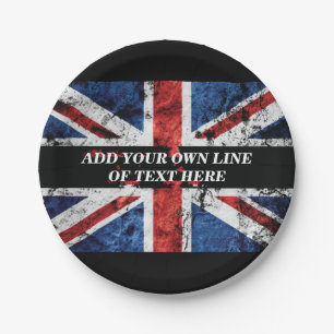 英語のフラグにテキストを追加する装飾用クッション ペーパープレート