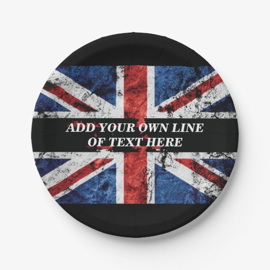 英語のフラグにテキストを追加する装飾用クッション ペーパープレート (正面)