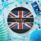 英語のフラグにテキストを追加する装飾用クッション ペーパープレート (パーティー)