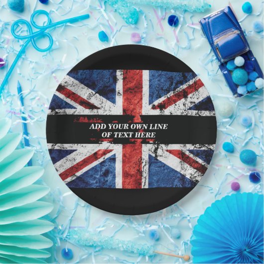 英語のフラグにテキストを追加する装飾用クッション ペーパープレート (パーティー)