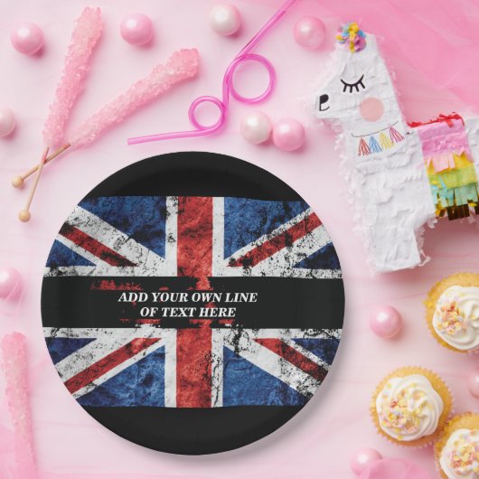英語のフラグにテキストを追加する装飾用クッション ペーパープレート (パーティー)