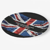 英語のフラグにテキストを追加する装飾用クッション ペーパープレート (アングル)