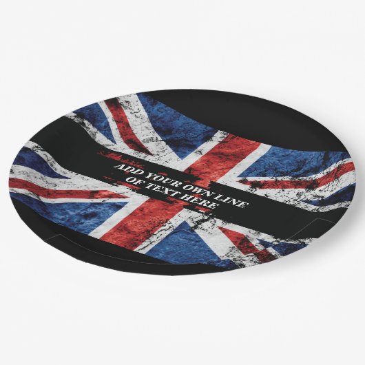 英語のフラグにテキストを追加する装飾用クッション ペーパープレート (アングル)