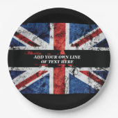 英語のフラグにテキストを追加する装飾用クッション ペーパープレート (正面)
