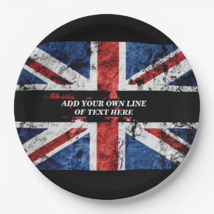 英語のフラグにテキストを追加する装飾用クッション ペーパープレート