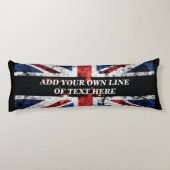 英語のフラグにテキストを追加する装飾用クッション ボディピロー (裏面)