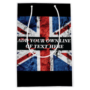 英語のフラグにテキストを追加する装飾用クッション ミディアムペーパーバッグ