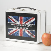 英語のフラグにテキストを追加する装飾用クッション メタルランチボックス (インサイチュ)