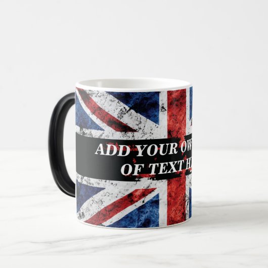 英語のフラグにテキストを追加する装飾用クッション モーフィングマグカップ (正面左)