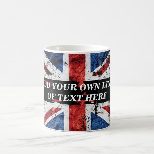 英語のフラグにテキストを追加する装飾用クッション モーフィングマグカップ (中央)