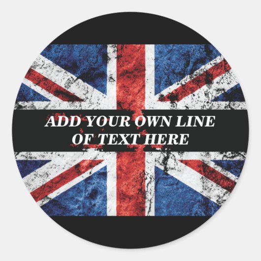 英語のフラグにテキストを追加する装飾用クッション ラウンドシール (正面)