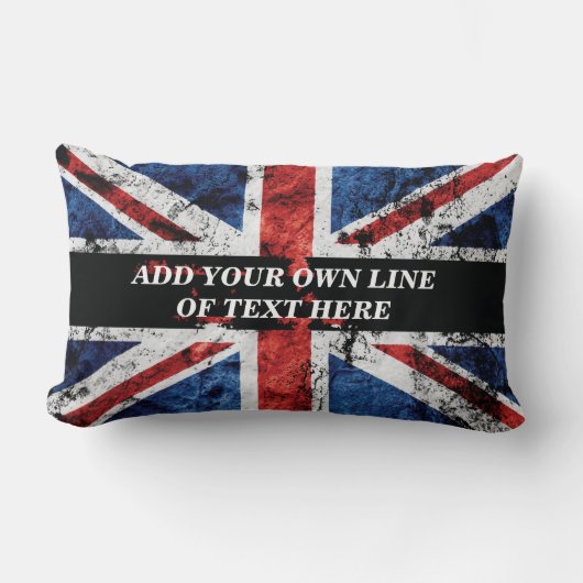 英語のフラグにテキストを追加する装飾用クッション ランバークッション (正面)