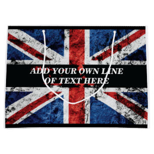 英語のフラグにテキストを追加する装飾用クッション ラージペーパーバッグ