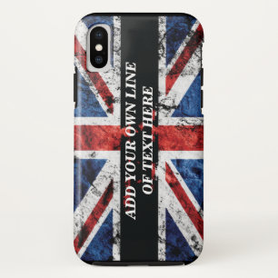 英語のフラグにテキストを追加する装飾用クッション iPhone XSケース