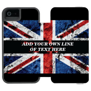 英語のフラグにテキストを追加する装飾用クッション iPhone SE/5/5sウォレットケース