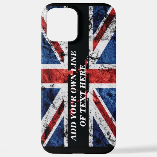 英語のフラグにテキストを追加する装飾用クッション iPhoneケース (裏面)