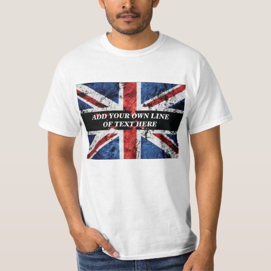 英語のフラグにテキストを追加する装飾用クッション Tシャツ (正面)