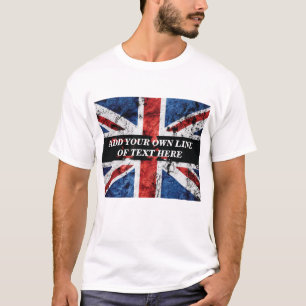 英語のフラグにテキストを追加する装飾用クッション Tシャツ
