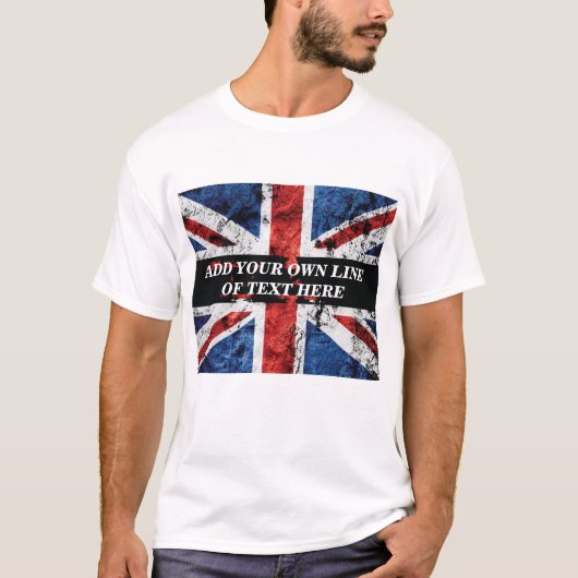 英語のフラグにテキストを追加する装飾用クッション Tシャツ (正面)