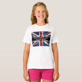 英語のフラグにテキストを追加する装飾用クッション Tシャツ (正面フル)