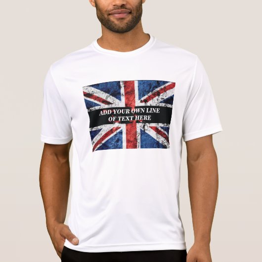 英語のフラグにテキストを追加する装飾用クッション Tシャツ (正面)