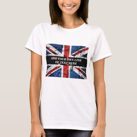 英語のフラグにテキストを追加する装飾用クッション Tシャツ (正面)