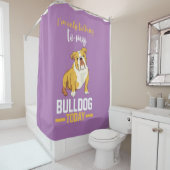 英語のブルドッグと話しているだけだ シャワーカーテン (インサイチュ)