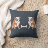 英語のブルドッグ対英語のブルドッグ クッション (ブランケット)