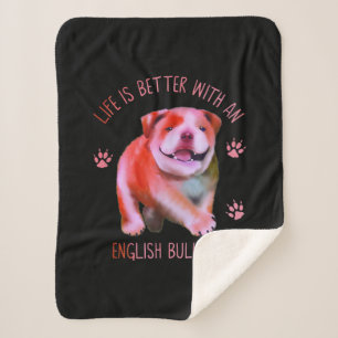 英語のブルドッグ犬の子犬の方が人生おもしろいは好い シェルパブランケット