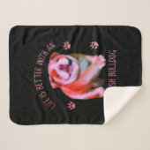 英語のブルドッグ犬の子犬の方が人生おもしろいは好い シェルパブランケット (正面(横))