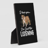 英語のブルドッグ聞贈り物は聞いてない フォトプラーク (側面)