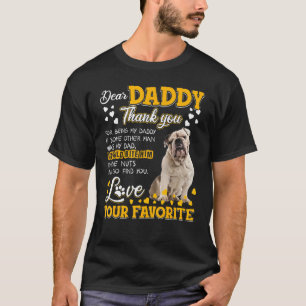 英語のブルドッグ親愛パパ私になってくれてありがとう Tシャツ