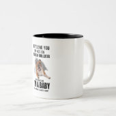 英語のブルドッグ贈り物じゃないって言ってる ツートーンマグカップ (正面右)