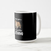 英語のブルドッグ贈聞り物を聞いた コーヒーマグカップ (正面右)