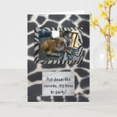 英語のブルドッグ&アニマルプリントハッピーバースデーカード カード (黄色い花)