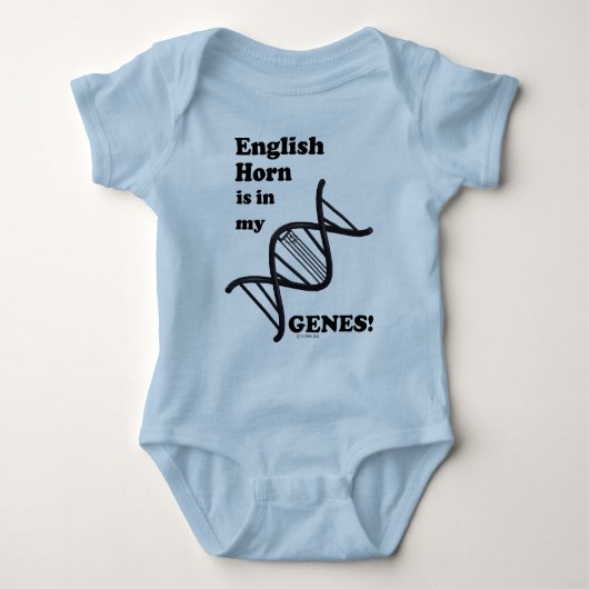 英語のホルンは私の遺伝子にある ベビーボディスーツ (正面)