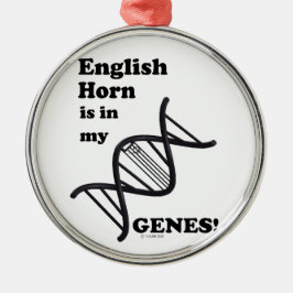英語のホルンは私の遺伝子にある メタルオーナメント