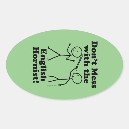 英語のホーンストのオーバルステッカーを台無しにしない 楕円形シール (正面)