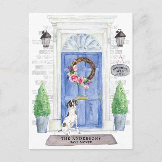 英語のポインター移動のお知らせはがき ポストカード (正面)