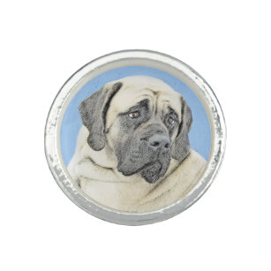 英語のマスチフ（ファウン）絵画のオリジナル犬芸術 リング