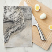 英語のマスチフ(ブリンドル)絵画の犬芸術 キッチンタオル (四つ折り)