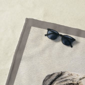 英語のマスチフ(ブリンドル)絵画の犬芸術 ビーチタオル (インサイチュ)