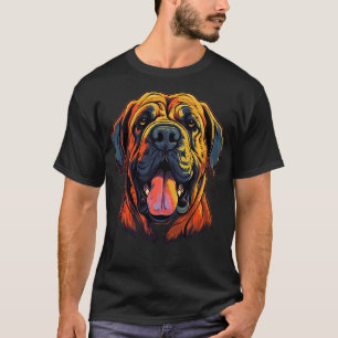 英語のマスティフが微笑む Tシャツ