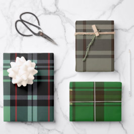 英語の伝統格子縞リボン ラッピングペーパーシート